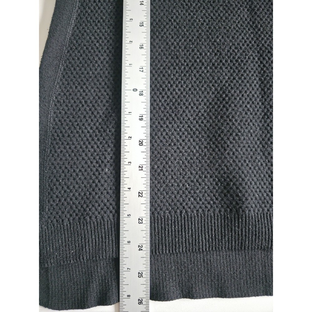 Athleta Black Merino Wool Blend Sweater XS Textured Lightweight Cozy Top - Picture 9 of 10